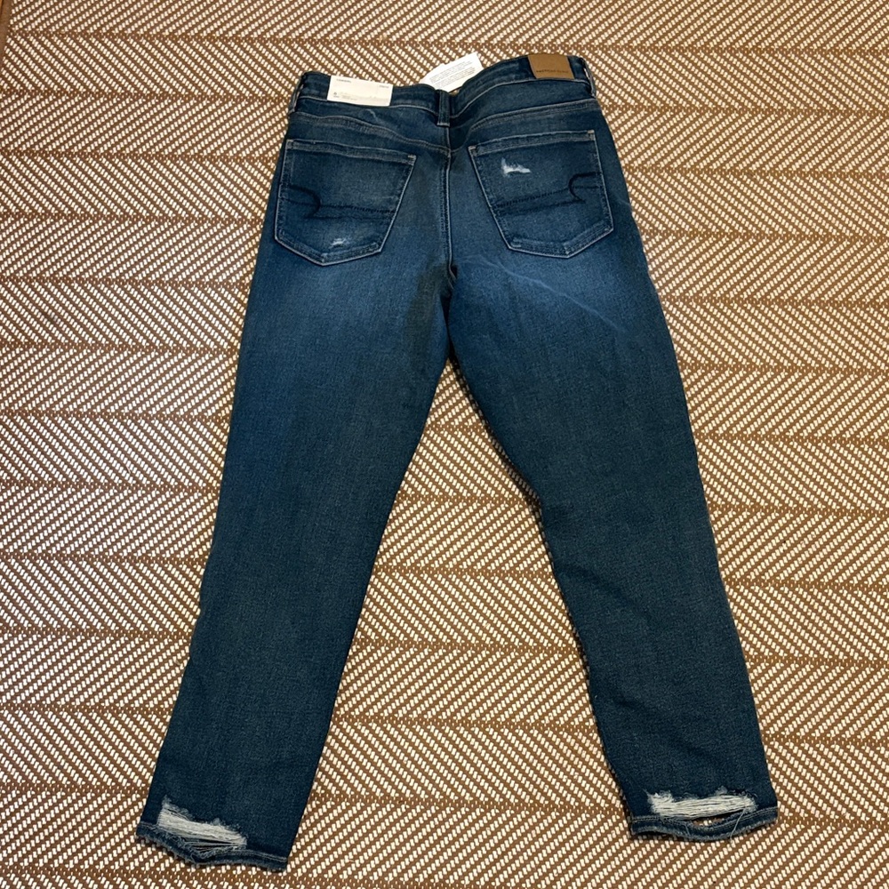 American Eagle Outfitters Dark Blue Distressed Jeans - Picture 3 of 6
